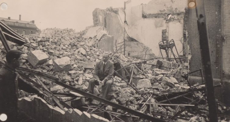 La teinturerie Servais Commenne & Cie à Tournai, bombardée le 16 mai 1940 (AÉM, Dommages de guerre, dossier n° 32273).